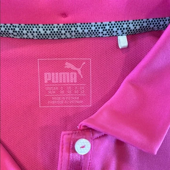 Puma Pink Sleeveless Fitted Polo Top - Picture 2 of 3